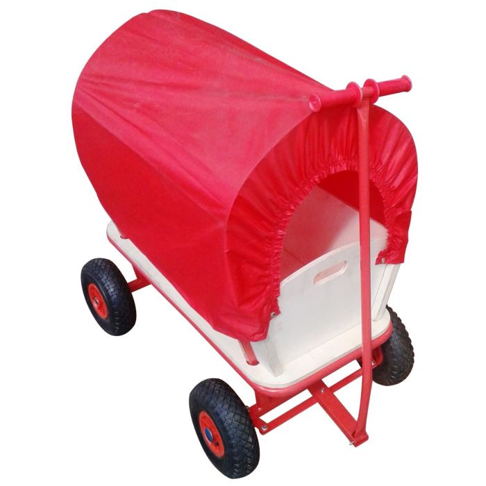 Chariot Wagon pour Enfant, chariot de transport en bois avec bâche, Charge 180Kg Max.